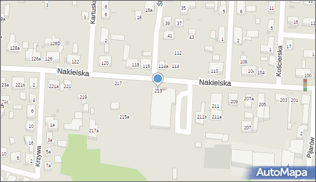 Bydgoszcz, Nakielska, 213, mapa Bydgoszczy