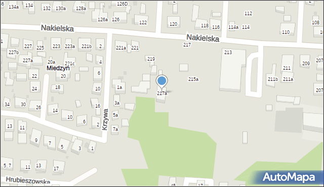 Bydgoszcz, Nakielska, 217a, mapa Bydgoszczy