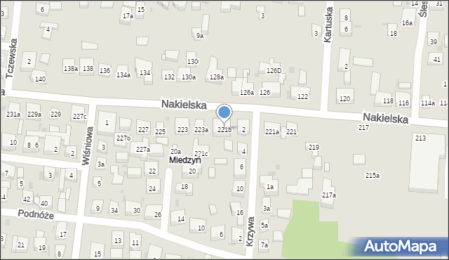 Bydgoszcz, Nakielska, 221b, mapa Bydgoszczy