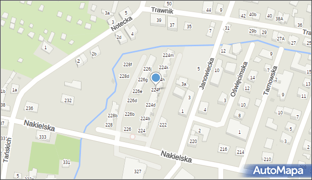 Bydgoszcz, Nakielska, 224f, mapa Bydgoszczy