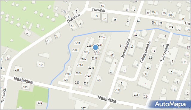 Bydgoszcz, Nakielska, 224g, mapa Bydgoszczy