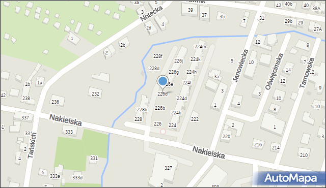 Bydgoszcz, Nakielska, 226d, mapa Bydgoszczy