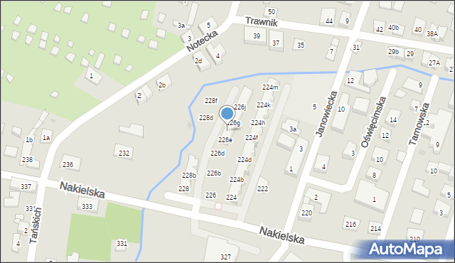 Bydgoszcz, Nakielska, 226f, mapa Bydgoszczy