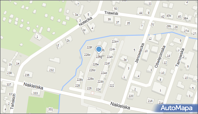 Bydgoszcz, Nakielska, 226g, mapa Bydgoszczy