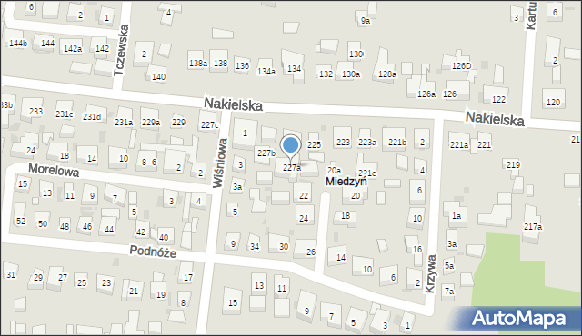 Bydgoszcz, Nakielska, 227a, mapa Bydgoszczy