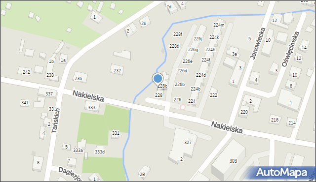 Bydgoszcz, Nakielska, 228a, mapa Bydgoszczy