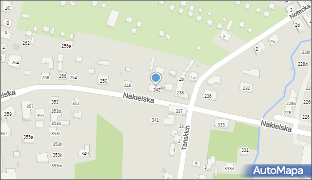 Bydgoszcz, Nakielska, 242, mapa Bydgoszczy