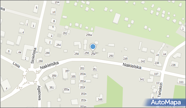 Bydgoszcz, Nakielska, 254, mapa Bydgoszczy