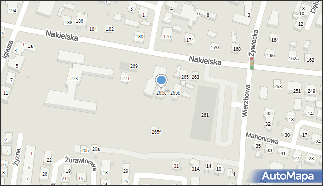Bydgoszcz, Nakielska, 265c, mapa Bydgoszczy