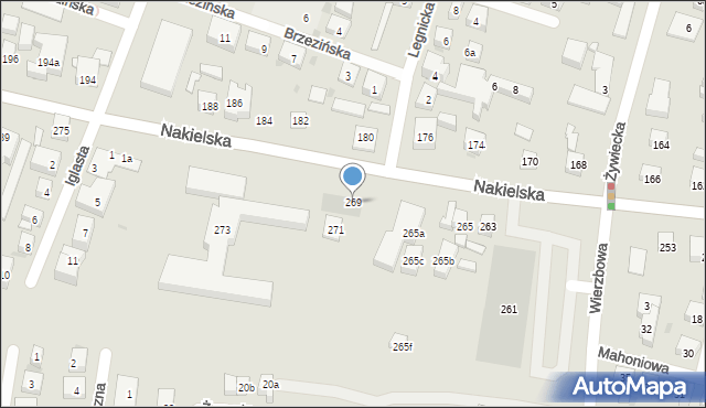 Bydgoszcz, Nakielska, 269, mapa Bydgoszczy