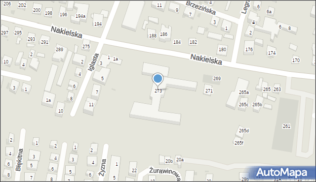 Bydgoszcz, Nakielska, 273, mapa Bydgoszczy