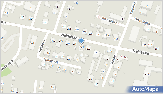 Bydgoszcz, Nakielska, 293, mapa Bydgoszczy