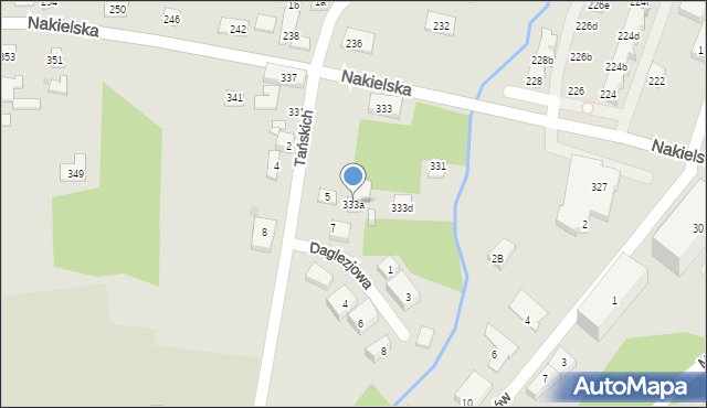 Bydgoszcz, Nakielska, 333a, mapa Bydgoszczy