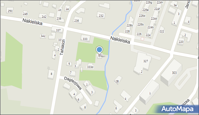 Bydgoszcz, Nakielska, 333b, mapa Bydgoszczy