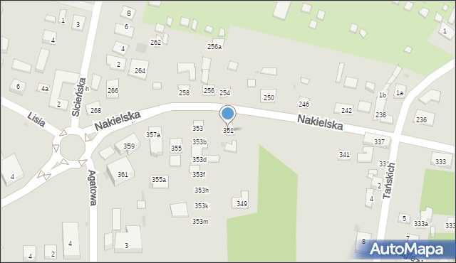 Bydgoszcz, Nakielska, 351, mapa Bydgoszczy