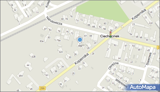 Ciechocinek, Narutowicza Gabriela, 69a, mapa Ciechocinek