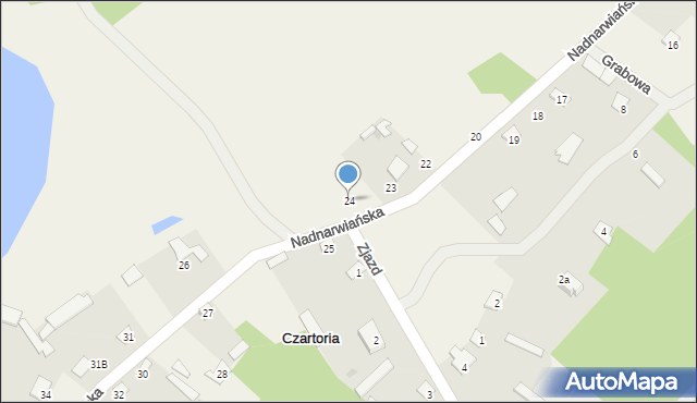 Czartoria, Nadnarwiańska, 24, mapa Czartoria