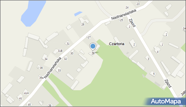 Czartoria, Nadnarwiańska, 28, mapa Czartoria