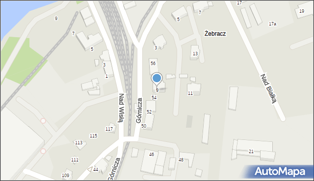 Czechowice-Dziedzice, Nad Białką, 9, mapa Czechowic-Dziedzic