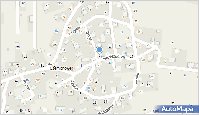 Czernichów, Na Wzgórzu, 9, mapa Czernichów