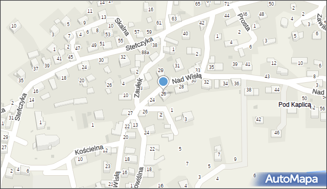 Czernichów, Nad Wisłą, 26, mapa Czernichów