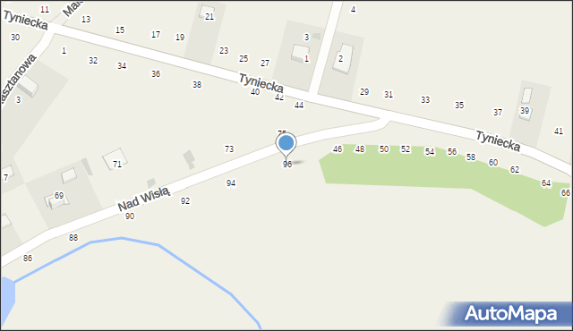 Czernichów, Nad Wisłą, 96, mapa Czernichów