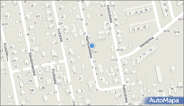 Częstochowa, Namysłowska, 12, mapa Częstochowy