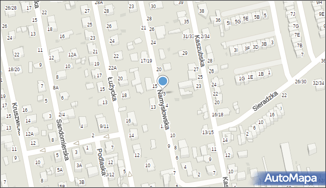 Częstochowa, Namysłowska, 16, mapa Częstochowy