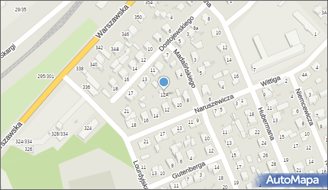 Częstochowa, Naruszewicza Adama, 12A, mapa Częstochowy