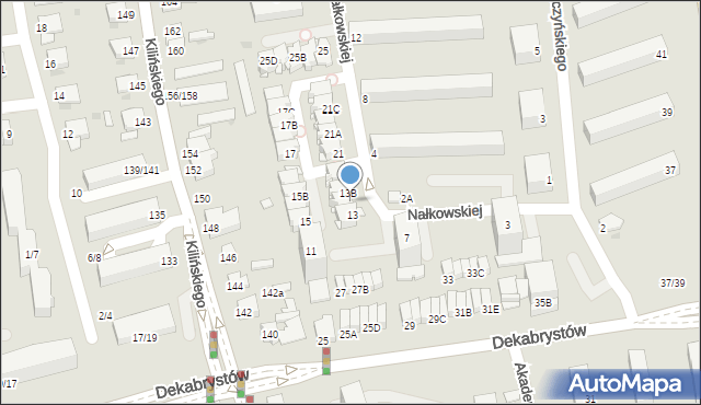 Częstochowa, Nałkowskiej Zofii, 13A, mapa Częstochowy