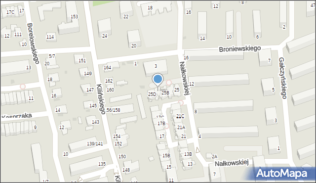 Częstochowa, Nałkowskiej Zofii, 25C, mapa Częstochowy
