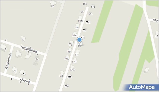 Częstochowa, Narcyzowa, 57j, mapa Częstochowy