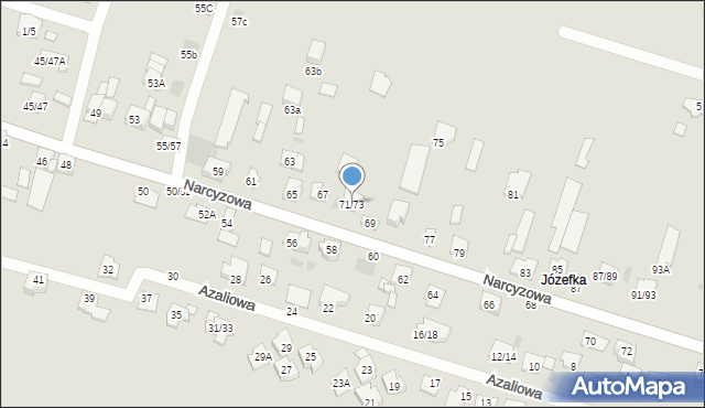 Częstochowa, Narcyzowa, 71/73, mapa Częstochowy