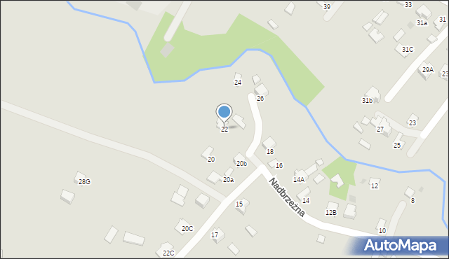 Dąbrowa Tarnowska, Nadbrzeżna, 22, mapa Dąbrowa Tarnowska