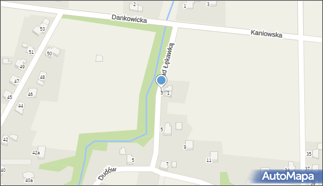 Dankowice, Nad Łękawką, 3, mapa Dankowice