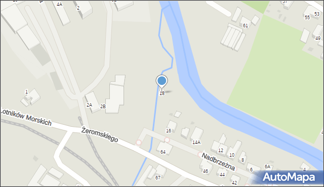 Darłowo, Nadbrzeżna, 18, mapa Darłowo