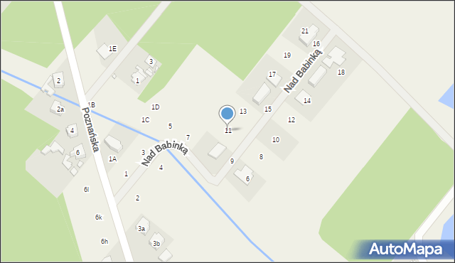 Daszewice, Nad Babinką, 11, mapa Daszewice