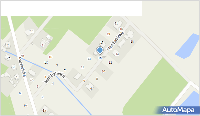 Daszewice, Nad Babinką, 15, mapa Daszewice