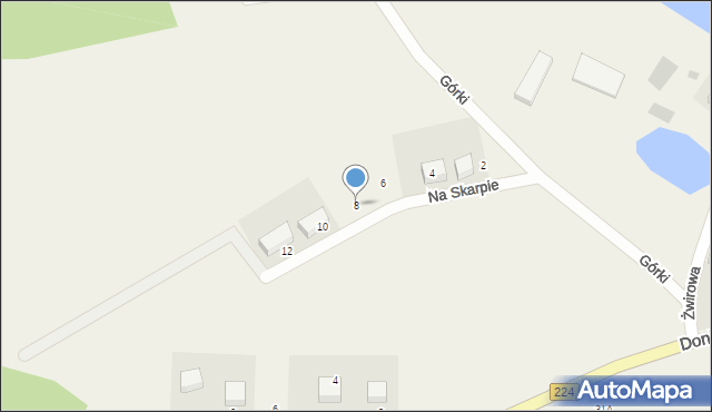 Donimierz, Na Skarpie, 8, mapa Donimierz