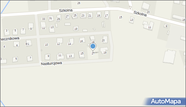 Dopiewiec, Nasturcjowa, 17, mapa Dopiewiec