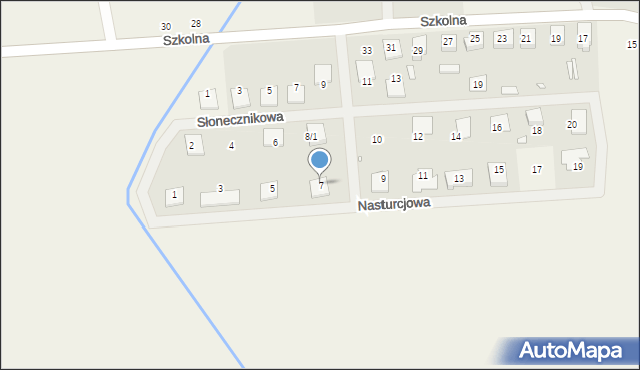 Dopiewiec, Nasturcjowa, 7, mapa Dopiewiec