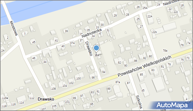 Drawsko, Nadnotecka, 36A, mapa Drawsko