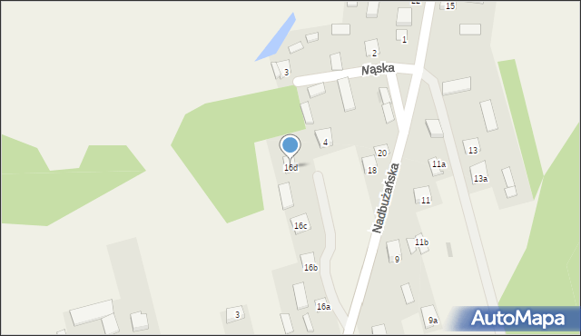 Dręszew, Nadbużańska, 16d, mapa Dręszew