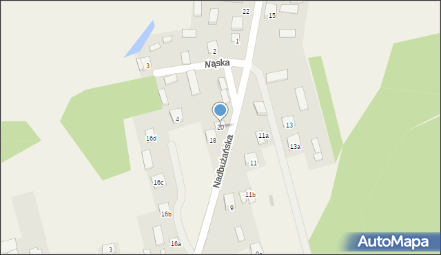 Dręszew, Nadbużańska, 20, mapa Dręszew