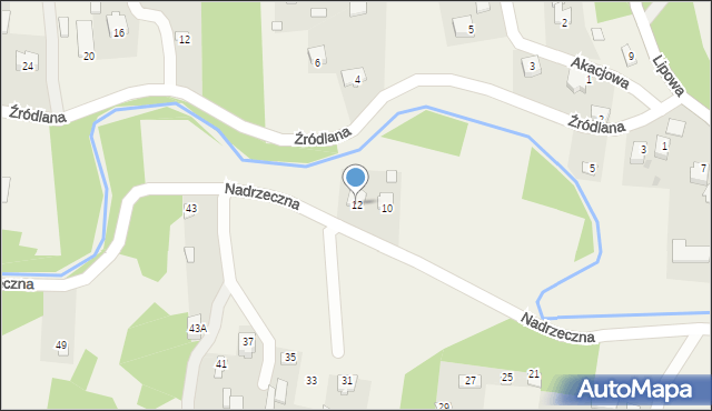 Dys, Nadrzeczna, 12, mapa Dys