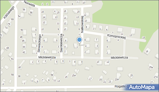 Gąbin, Nałkowskiej Zofii, 3, mapa Gąbin