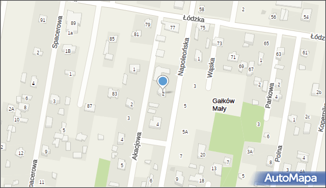 Gałków Mały, Napoleońska, 2, mapa Gałków Mały