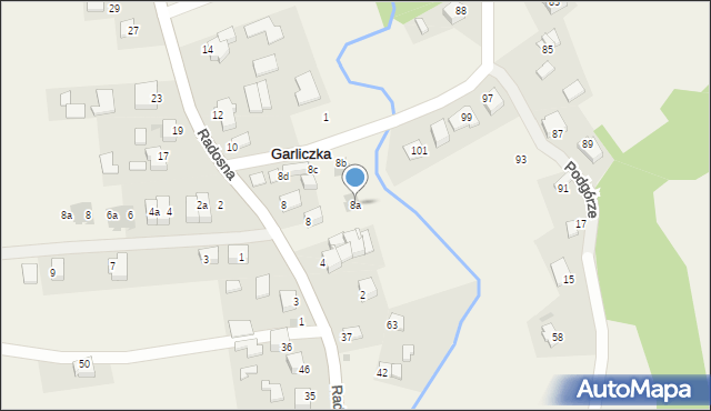 Garliczka, Na Zakońce, 8a, mapa Garliczka