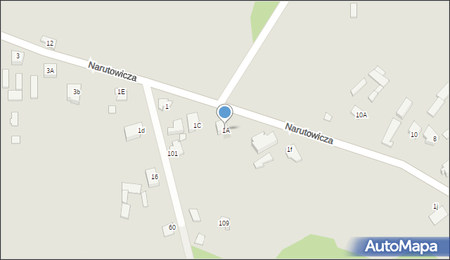 Garwolin, Narutowicza Gabriela, 1A, mapa Garwolin