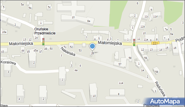 Gdańsk, Nakielska, 16, mapa Gdańska